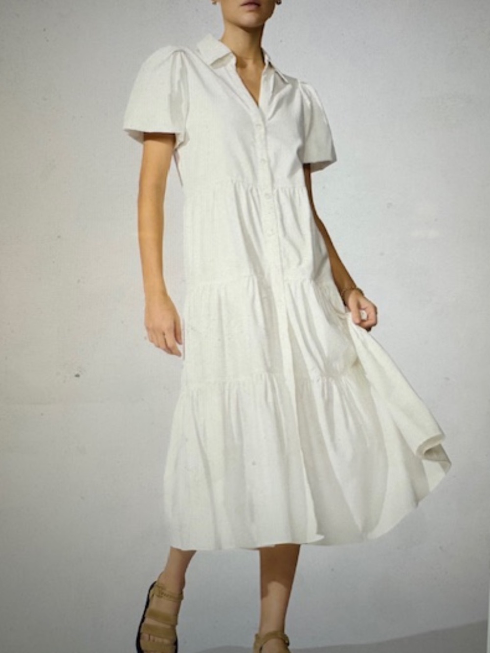 Like new- Worn ONCE! EUC Brochu Walker $348 Havana Dress in Ivory, Medium